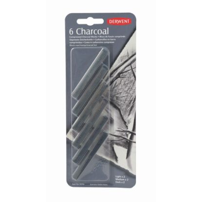 Picture of DERWENT COMPRESSED CHARCOAL PK6