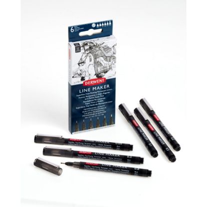 Picture of DERWENT LINE MARKER BLK PK6