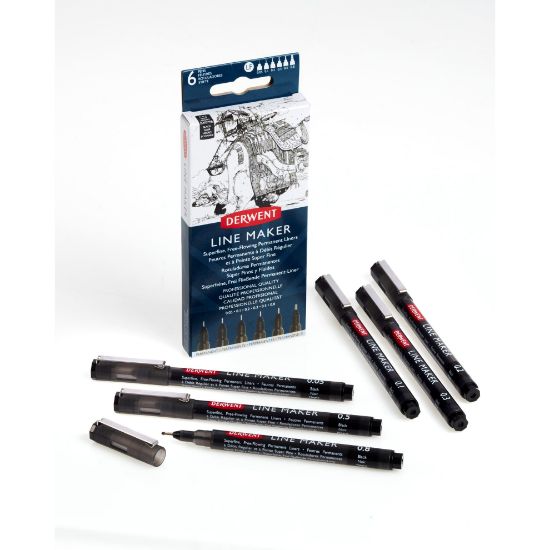 Picture of DERWENT LINE MARKER BLK PK6
