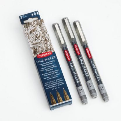Picture of DERWENT LINE MARKER GRAPHITE PK3
