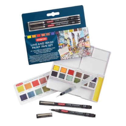 Picture of DERWENT LINE WASH PAINT SET MIXED MEDIA