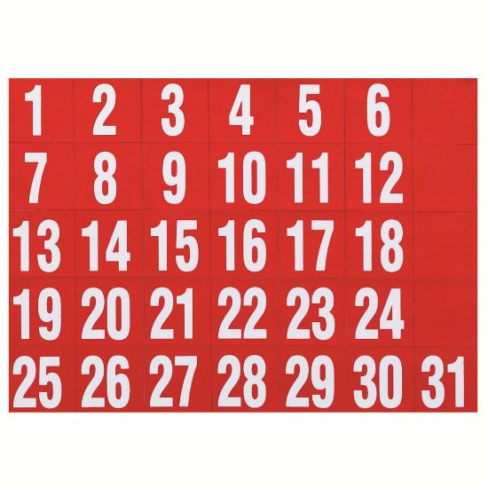 Picture of QUARTET MAGNETIC DATES RED SET OF 31