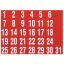 Picture of QUARTET MAGNETIC DATES RED SET OF 31