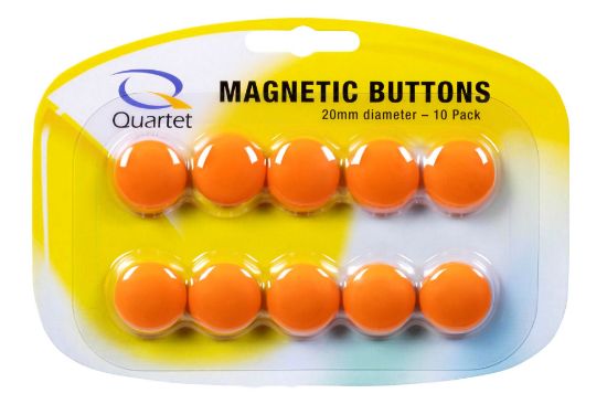 Picture of QUARTET MAG BUTTONS 20MM ORANGE 10PK