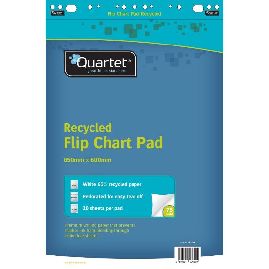 Picture of QUARTET FLIPCHART PAD RECYC 20SHT 80GSM