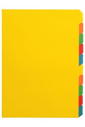Picture of GBC TAB DIVIDERS A4 10 TAB COLOUR