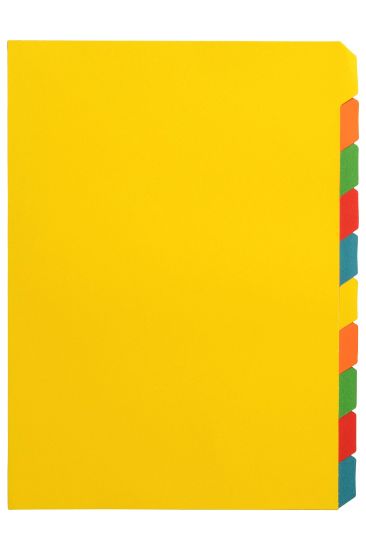 Picture of GBC TAB DIVIDERS A4 10 TAB COLOUR