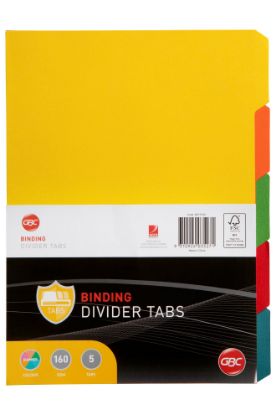 Picture of GBC TAB DIVIDERS A4 5 TAB COLOUR