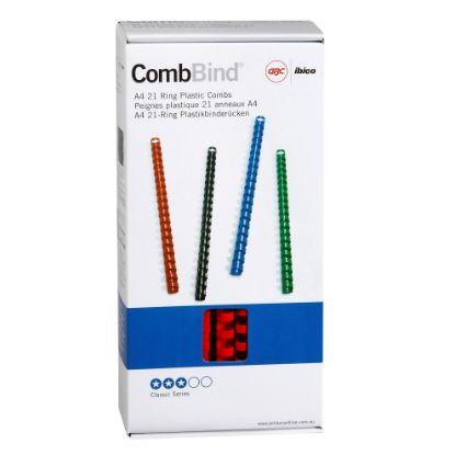 Picture of GBC PLASTIC 21 LOOP 12MM RED 100PK