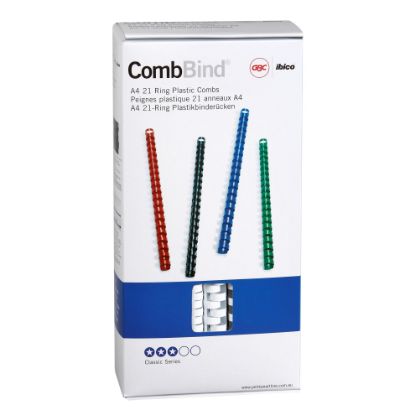 Picture of GBC PLASTIC 21 LOOP 14MM WHITE 100PK