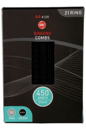 Picture of GBC PLASTIC 21 LOOP 51MM BLACK 50PK
