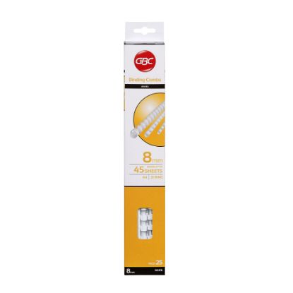 Picture of GBC PLASTIC 21 LOOP 8MM WHITE 25PK