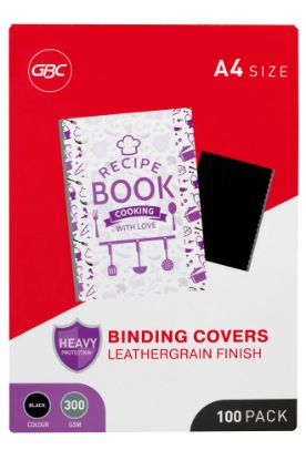 Picture of GBC LEATHERGRAIN COVERS BLACK 100PK