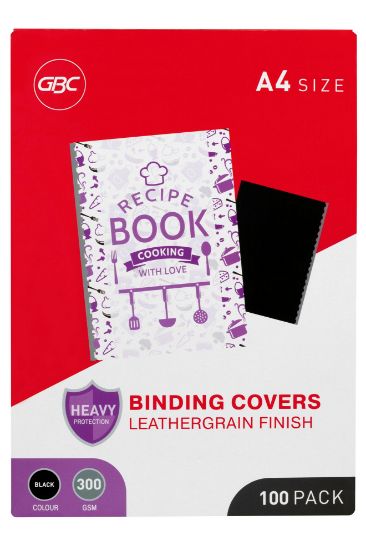 Picture of GBC LEATHERGRAIN COVERS BLACK 100PK