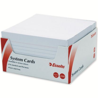 Picture of ESSELTE SYS CARDS 127X76MM(5X3)WHT PK500