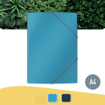 Picture of LEITZ COSY A4 CARD 3 FLAP FOLDER BLUE