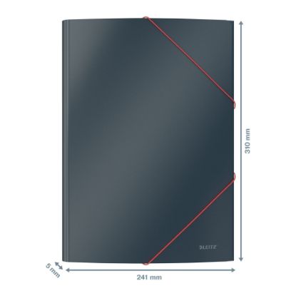 Picture of LEITZ COSY A4 CARD 3 FLAP FOLDER GREY