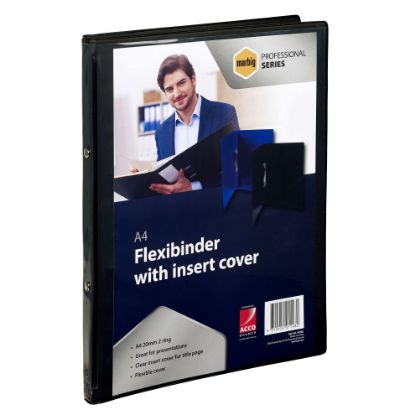 Picture of MARBIG FLEXIBINDER 2R 20MM A4 CLR BLK