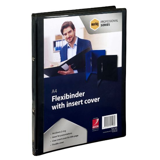 Picture of MARBIG FLEXIBINDER 2R 20MM A4 CLR BLK