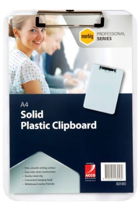 Picture of MBG PRO CLIPBOARD SOLID PLASTIC A4 CLEAR