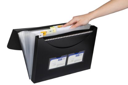 Picture of EXPANDING FILE WITH STORAGE BOX BLACK