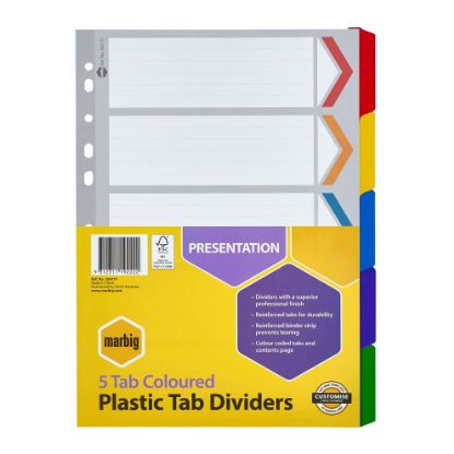 Picture of MBG DIVIDERS REINF BRD COL A4 5TAB