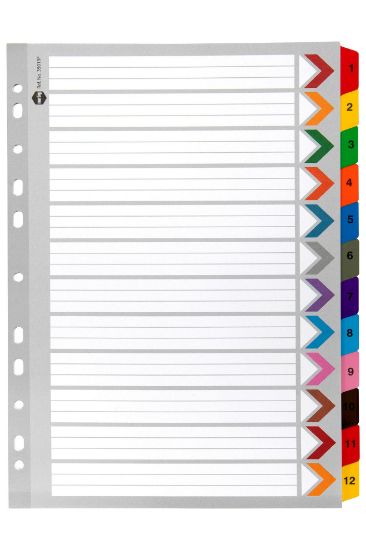 Picture of MBG DIVIDERS REINF BRD COL A4 1-12TAB