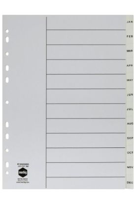 Picture of MBG INDICES WHITE PP A4 JAN-DECTAB