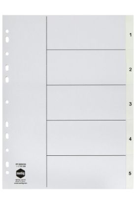 Picture of MBG INDICES WHITE PP A4 1-5TAB