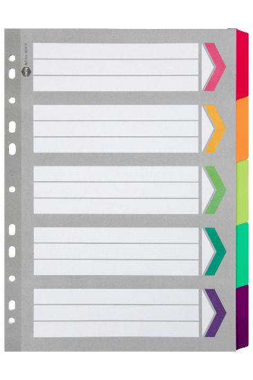 Picture of MBG DIVIDERS REINF BRD FLUORO A4 5TAB