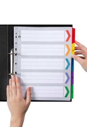 Picture of MBG DIVIDERS XWIDE BRD CLR A4 1-5TAB