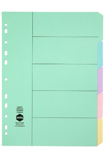 Picture of MBG DIVIDERS MNLLA A4 PSTL 5TAB
