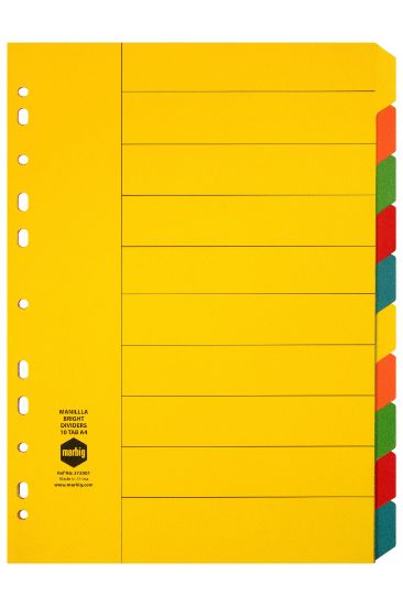 Picture of MBG DIVIDERS BRIGHTS MNLLA A4 10TAB