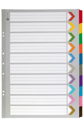Picture of MBG DIVIDERS PRTRAIT REINF BRD A3 10TAB