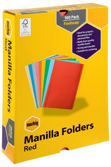 Picture of MBG MANILLA FOLDER FC BX100 RED