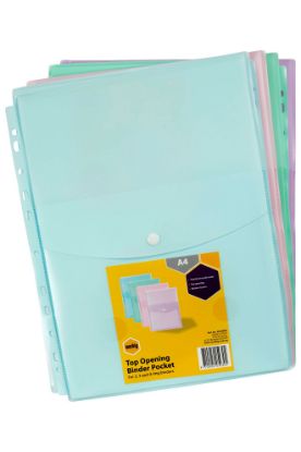 Picture of MBG BINDER WALLET A4 TOP OPEN PASTEL AST