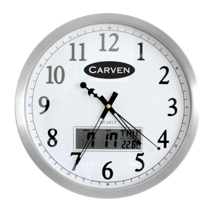 Picture of CARVEN 35CM LCD DATE CLOCK ALUMINIUM