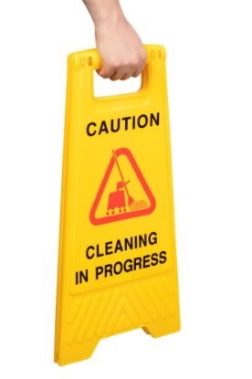 Picture of CLNLNK SFTY SIGN CLNING IN PROGRESS YLW