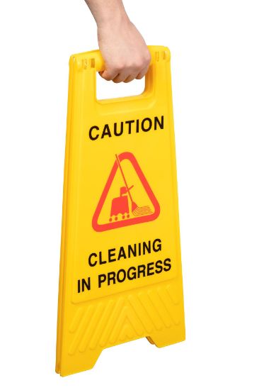 Picture of CLNLNK SFTY SIGN CLNING IN PROGRESS YLW