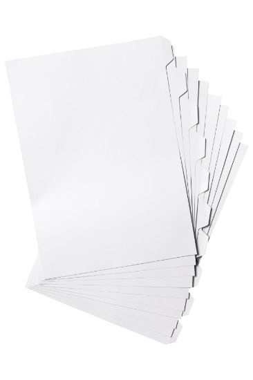 Picture of MBG DIVIDRS UNPNCHD WHITE MNLLA A4 10TAB
