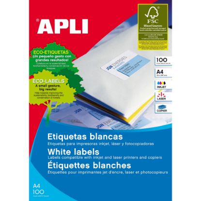 Picture of APLI LBL A4 14UP 99.1X38.1MM RD BX100