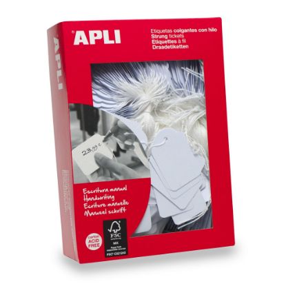 Picture of APLI STRUNG TICKETS 36X53MM WHT 500 BOX