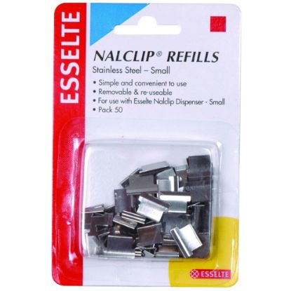 Picture of ESSELTE NALCLIP REFILLS SML STEEL PK50