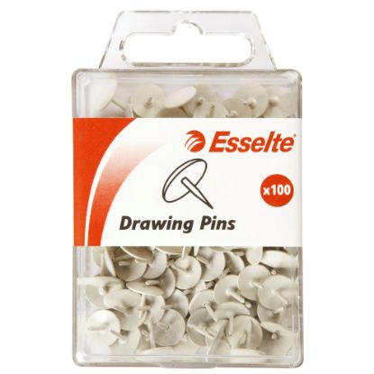 Picture of ESSELTE DRAWING PINS COLOURD WH PK100