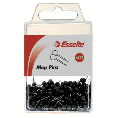Picture of ESSELTE MAP PINS BLACK PK200