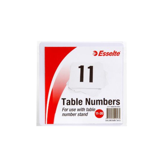 Picture of ESSELTE TABLE NUMBERS 11-20 10CM WH PK10