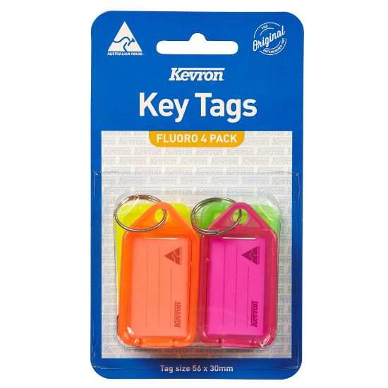 Picture of KEVRON ID38 KEYTAGS FLUORO ASSORTED PK4
