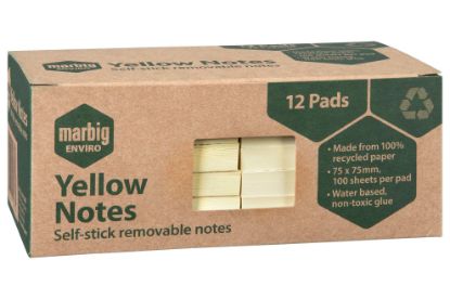 Picture of NOTES ENVIRO 75X75MM YELLOW 12PK