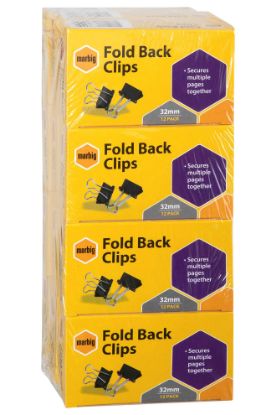 Picture of MBG FOLD BACK CLIPS 32MM BOX 12