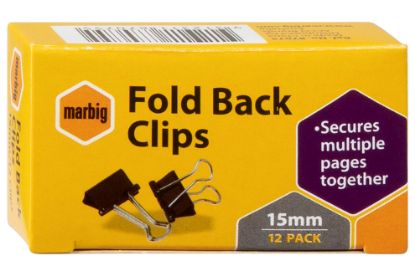 Picture of MBG FOLD BACK CLIPS 15MM BX 12